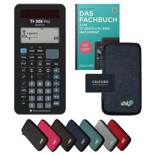 TI-30X Pro MathPrint Taschenrechner mit Schutztasche und Fachbuch - Der TI-30X Pro MathPrint überzeugt durch seine Benutzerfreundlichkeit und umfangreiche Funktionen für Mathematik und Naturwissenschaften. Ideal für Schüler und Studenten.