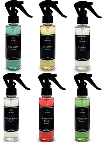 Car Sense 6er Set Set Koko, Fresh, Invincible, Watermelon, Explorer, Blue Auto-parfüm 6x100 ml Sprühflasche der perfekte Autoerfrischer I Lufterfrischer mehr als ein Duftspray