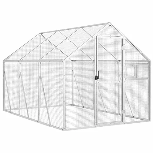 vidaXL Aluminium Vogelvoliere - Sicherer Freilaufkäfig für Vögel - Vogelkäfig aus korrosionsbeständigem Aluminium, ideal für Vögel und Kleintiere. Bietet große Bewegungsfreiheit und Sicherheit durch abschließbare Türen.