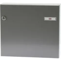 RENZ Tür-Durchwurfbriefkasten SERIE 17 - Praktischer Einbau-Briefkasten - Briefkasten zum Einbau hinter der Tür, ideal für sicheren Postempfang. Robustes Stahlmaterial mit graualuminium Oberfläche, kompakte Maße 370 x 330 x 100 mm.