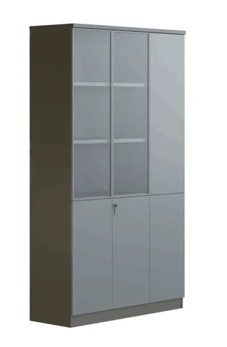 Designer Aktenschrank Grau für modernes Büro - Moderner Aktenschrank in Grau (120 x 40 x 200 cm) mit 6 Türen, ideal für die elegante Aufbewahrung von Unterlagen und Büromaterialien. Perfekt für ein stilvolles Arbeitsumfeld.