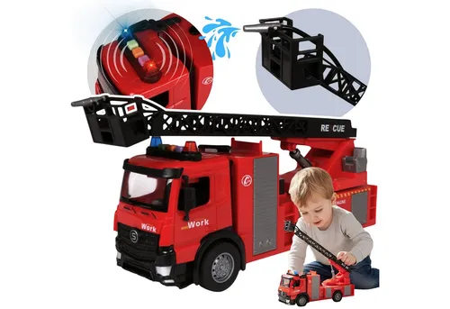 Sarcia.eu Spielzeug-Feuerwehr Interaktives Feuerwehrauto mit Wasser, LED-Licht & Sound, Auto 1:16
