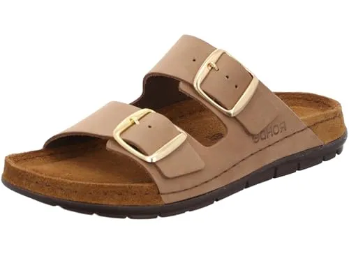 ROHDE Rodigo Sandale Damen beige 37 - Pantoletten aus hochwertigem Leder mit Memoryfußbett für optimalen Komfort. Die verstellbaren Schnallen bieten eine individuelle Passform, ideal für entspannte Sommertage.