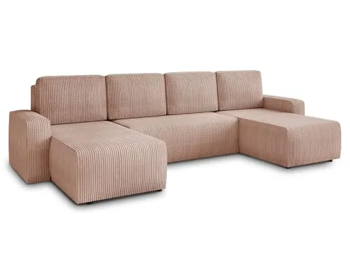 Wohnlandschaft Roma - U-Form Couch mit Schlaffunktion - Sofas & Couches - Vielseitige Wohnlandschaft mit großzügiger Schlaffläche von 268x125 cm und praktischem Bettkasten, ideal für Gästeübernachtungen.