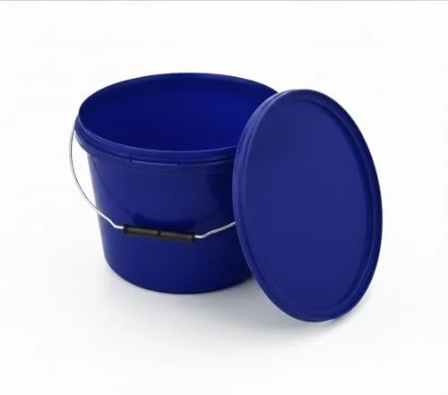 BenBow Eimer mit Deckel 10l blau 5X 10 Liter - lebensmittelecht, stabil, luftdicht, auslaufsicher, geruchsneutral - Aufbewahrungsbehälter aus Kunststoff, mit Henkel - leer