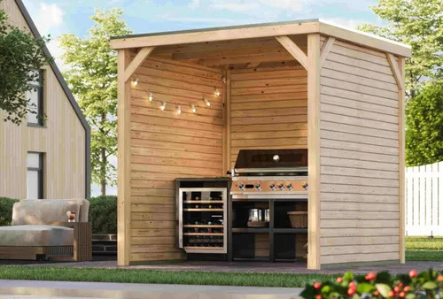 Holzpavillon Grillpavillon Grillküchenunterstand Fahrradunterstand 231x231cm