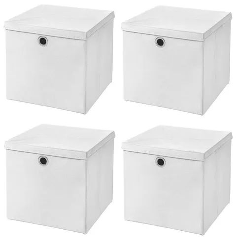 StickandShine Faltbox 4er SET 32 x 32 x 32 cm mit Deckel – perfekt für KALLAX - 19 Farben