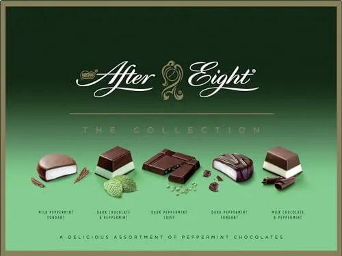 Nestlé AFTER EIGHT The Collection - Schokoladen-Geschenkideen mit fünf unwiderstehlichen Minzpralinen in dunkler und Vollmilchschokolade – perfekt zum Genießen oder Verschenken, nachhaltig erzeugter Kakao!