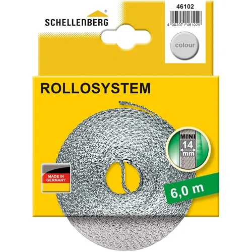 Schellenberg 46102 Rolladengurt grau 14mm breit 6m Mini