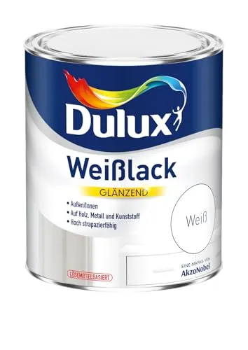 Dulux Weißlack Glänzend– Ob seidenmatt oder glänzend: Ihre Oberflächen leuchten in reinweißer Eleganz - Weiß, 2,5 l
