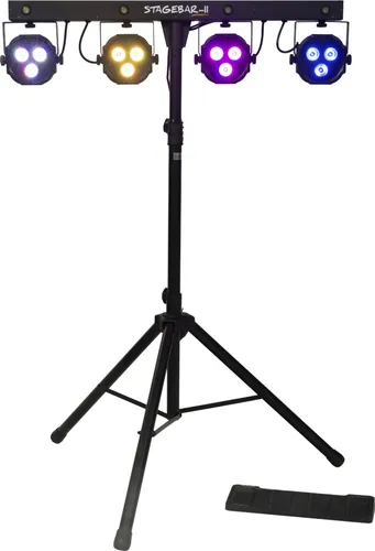 algam Lighting STAGEBAR-II - 2-in-1 RGB-LED Lichtstativ Set - Effektlicht mit Fußschalter für beeindruckende Lichtshows, ideal für Veranstaltungen und Partys.