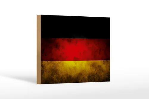 Holzschild Flagge 18x12 cm Deutschland Fahne Holz Deko Schild