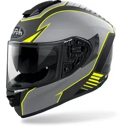 Airoh ST 501 Type Helm, gelb, Größe XS - Motorradhelm mit Doppel-D-Ring-Verschluss, optimaler Belüftung und aerodynamischem Spoiler für besten Fahrkomfort und Sicherheit.