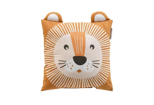 Dekokissen Löwe für Kinder, 40 x 40 cm - Kissen für Kinderzimmer, aus 100% Baumwolle, niedliches Löwen-Design für eine fröhliche Atmosphäre.