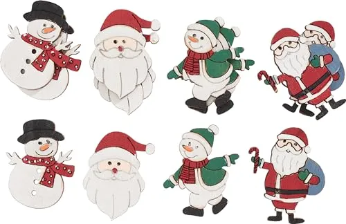 VBS Streuteile-Mix Santa und Schneemann 12 Stück Streudeko Tischedekoration