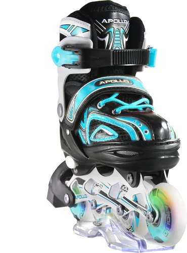 Apollo Inlineskates mit LED Wheels - Inliner für Kinder, größenverstellbar (S 31-34) mit leuchtenden LED Wheels – ideal für Freizeit-Skating und mitwachsend bis 80 kg.