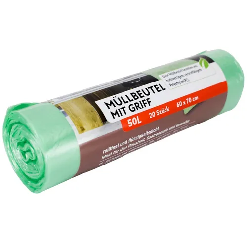 stabile Müllsäcke in Grün 50L flüssigkeitsdicht Müll- & Folienbeutel 20