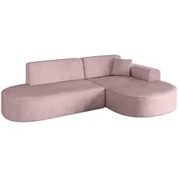 Altdecor Ecksofa Rosa, 3-Sitzer L-Form mit Ottomane in pink von ALTDECOR