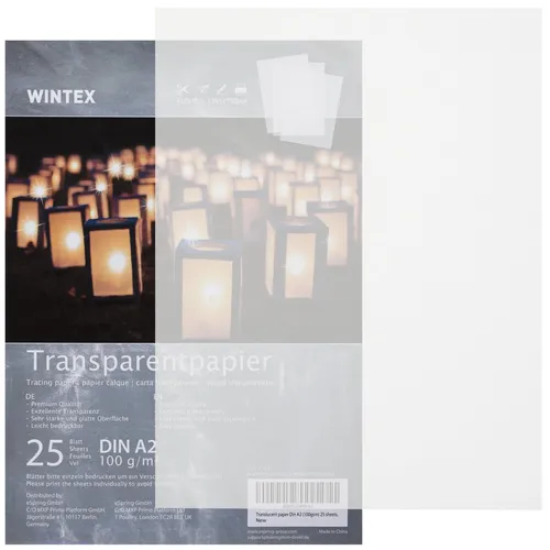 Blatt Transparentpapier DIN A5 50 g/qm Schnittmusterpapier - bedruckbar 100