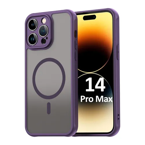 Magsafe Handyhülle für Apple iPhone 14 Pro Max Matt Case Schutzhülle Lila