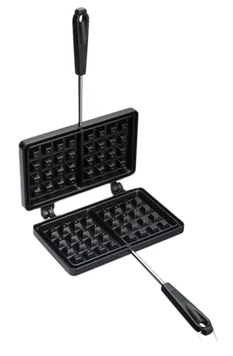 KitchenCraft Waffeleisen mit Antihaftbeschichtung, für Nutzung auf Herdplatten, Belgische Waffeln, 22 cm x 13 xm