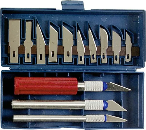 Easy Work 61416 Schnitzmesser-Satz, rot/silber, 16-teilig (1 Set)