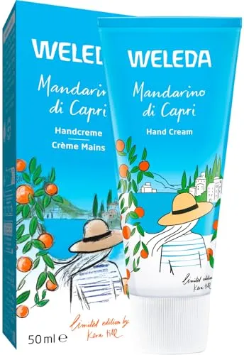 WELEDA Bio Mandarino di Capri Handcreme - Vegane Naturkosmetik für geschmeidige Hände - Handcreme für trockene Hände mit erfrischendem Mandarinen-Rosmarin-Duft. Zieht schnell ein und spendet Feuchtigkeit durch Bio Sesamöl – ideal für die tägliche Pflege.