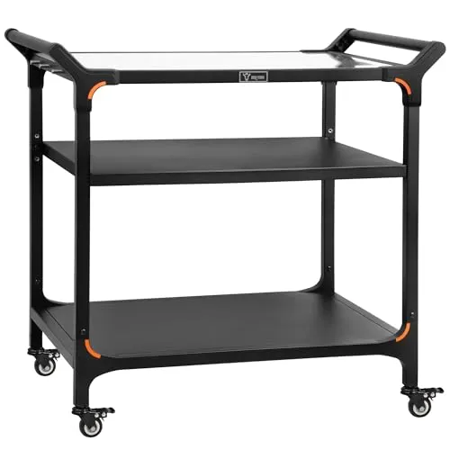 BBQ-Toro Grillwagen - Vielseitiger Grilltisch mit Edelstahl Ablagefläche - Grillwagen für Outdoor-Küchen mit großer Arbeitsfläche, höhenverstellbarer Ablage und praktischem Stauraum für Grillzubehör.