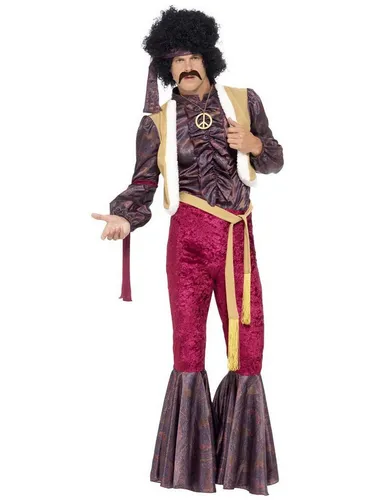 Smiffys Hippie-Kostüm 70er Hippie Festival Kostüm - Fasching Karneval, Der Hippie-Macker in vollem Ornat!