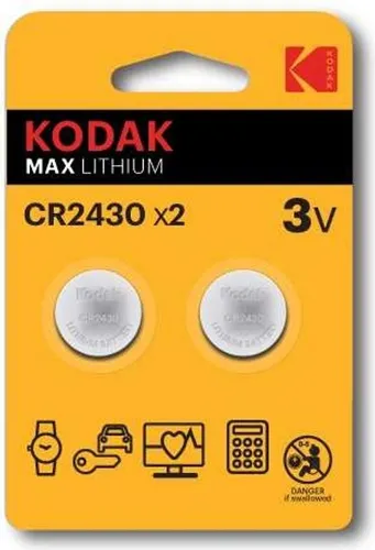 KODAK Max Lithium Knopfzelle CR2430 / 3V / BP2