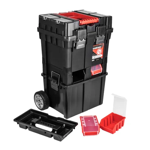Werkzeugkoffer Trolley 2 teilig Rollen Werkzeugkasten Werkzeugwagen Werkstatt
