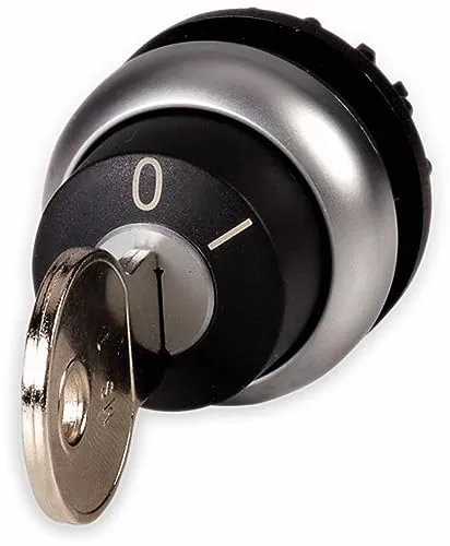 Eaton 216887 Schlüsselschalter M22-WRS - Wahlschalter mit 2 Stellungen, IP66 Schutzart für hohe Robustheit, ideal für industrielle Anwendungen und sichere Bedienung.