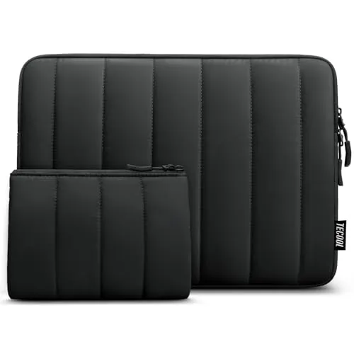 TECOOL 15 15.6 Zoll Laptoptasche Wasserdicht Hülle Tasche für 15.6” Notebook Lenovo Thinkpad ideapad HP Acer Dell Asus Chromebook,MacBook Pro 16 M4 M3 M2 M1 Stoßfeste Schutzhülle Sleeve,Schwarz