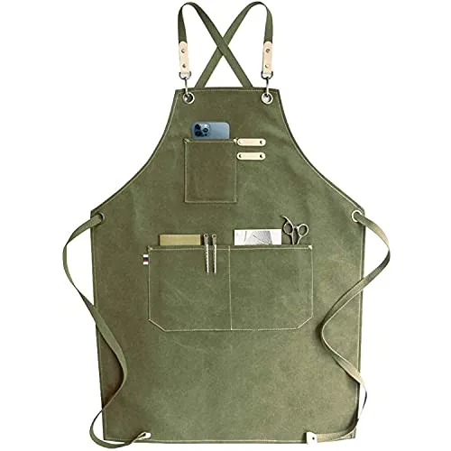 RAPRON Canvas Schürze Herren Damen in grün von RAPRON