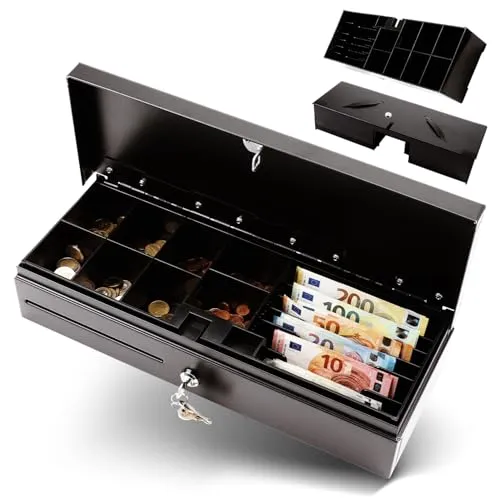 Olympia HS 170 Kassenschublade - Card-Reader mit abschließbarem Ganzstahlgehäuse, ideal für sichere Bargeldaufbewahrung in Handel & Gastronomie, kompatibel mit allen Kassensystemen.