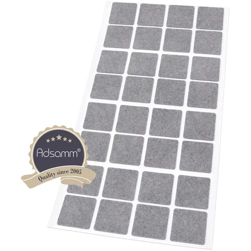 Filzgleiter | 25x25 mm | Grau | quadratisch | 1.5 mm dünne selbstklebend... 32 x