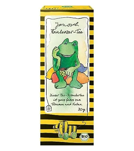 Lebensbaum Janosch Faulenzer-Tee, 20 Beutel x 1,5g Kindertee zum Träumen und Nixtun, süß und würzig, 100% Bio, 30 g