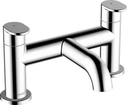 hansgrohe Wannenarmatur Vernis Blend – Elegante Badewannenarmatur in Chrom - Badewannenarmatur mit zeitlosem Design und separaten Griffen für einfache Steuerung, ideal bei niedrigem Wasserdruck. Hochwertige Materialien für Sicherheit und Nachhaltigkeit.