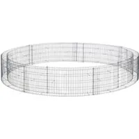 bellissa Hochbeet Gabione Steinkorb Ø 240/220 cm H 40 cm - Rundes Hochbeet aus Gabionen, ideal für kreative Gartenprojekte und perfekte Belüftung der Pflanzen durch Trennfolie.