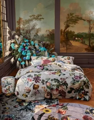 ESSENZA Baumwollsatin Bettwäsche Fleur Grey 140 x 200 cm in grau von Essenza