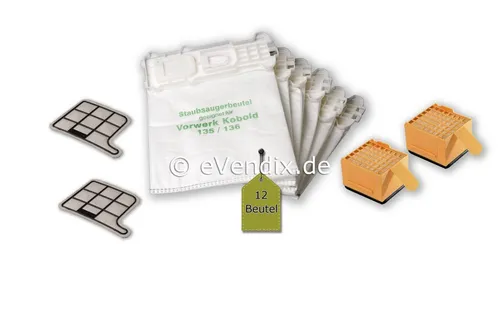 eVendix Staubsaugerbeutel passend für Vorwerk Kobold VK 135 / 136, passend für Vorwerk, 1 St., Vorwerk Kobold VK 135, 136
