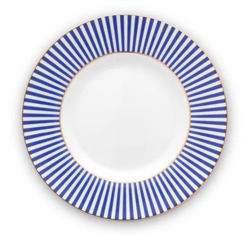 PiP Studio Frühstücksteller Royal Stripes Teller 17 cm, Plate Royal Stripes Blue 17cm