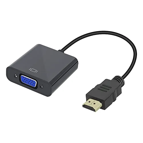 Jsdoin 1080P Active HDTV HDMI auf VGA-Adapter (Stecker auf Buchse) Konverter für PC, Monitor, Projektor, HDTV, Xbox (schwarz1)