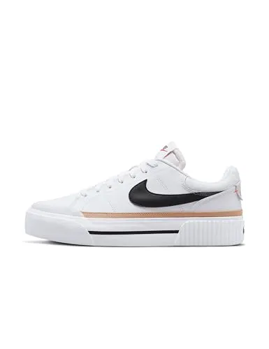 Nike Damen Court Legacy Lift Sneaker - Stilvoller Komfort in Weiß und Orange, 40.5 EU - Damen-Sneaker aus hochwertigem Leder, ideal für lässige Looks und den ganzen Tag bequem. Perfekt für modebewusste Frauen.