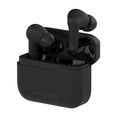 CREATIVE Zen Air 2 - Kabellose In-Ears mit Geräuschunterdrückung - Kopfhörer mit aktiver Geräuschunterdrückung und IPX4-Wasserbeständigkeit, ideal für Sport und Outdoor-Aktivitäten. Genießen Sie bis zu 23 Stunden Akkulaufzeit und nahtlose Bluetooth-Konnektivität.