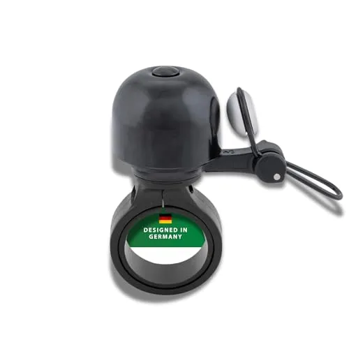 CONTEC Fahrrad-Klingel Diamond Bing, Bike-Glocke, Bell, mit Lenker-Klemmung, 22,2 mm Durchmesser, Universal-Halterung, verstellbar, laut, Messing, Silber