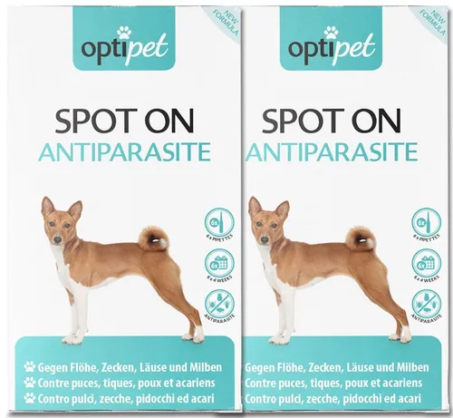 OptiPet Zeckenschutzmittel Spot on für Hunde - Zeckenmittel & Flohmittel für Haustiere, wirkt bis zu 24 Wochen gegen Flöhe und Zecken, schützt effektiv vor Parasiten und sorgt für ein unbeschwertes Spielen im Freien.