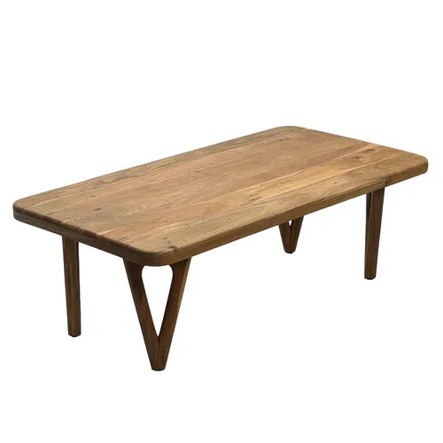 Wohnling Couchtisch WL7.595 - Moderner Ziertisch aus massivem Akazienholz - Eleganter Couchtisch mit natürlicher Maserung, 120 cm breit. Robuste Verarbeitung für langlebige Stabilität und ansprechendes Design. Ideal für Ihr Wohnzimmer.
