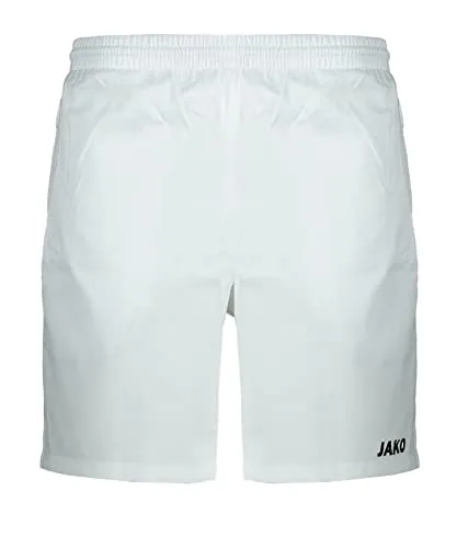 JAKO Herren Shorts Profi 2.0 - Weiß, 4XL - Trainingshosen mit elastischem Bund und Reißverschluss-Seitentaschen, ideal für sportliche Aktivitäten und hohen Tragekomfort.