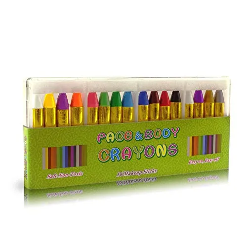 Gibot Schminkstifte 16 Farben, Kinderschminke Set Schminken Schminkpalette Schmink Bodypaint Körpermalfarben,Schminke Fasching für Kinder für Halloween,Ostern,Kindertag Party